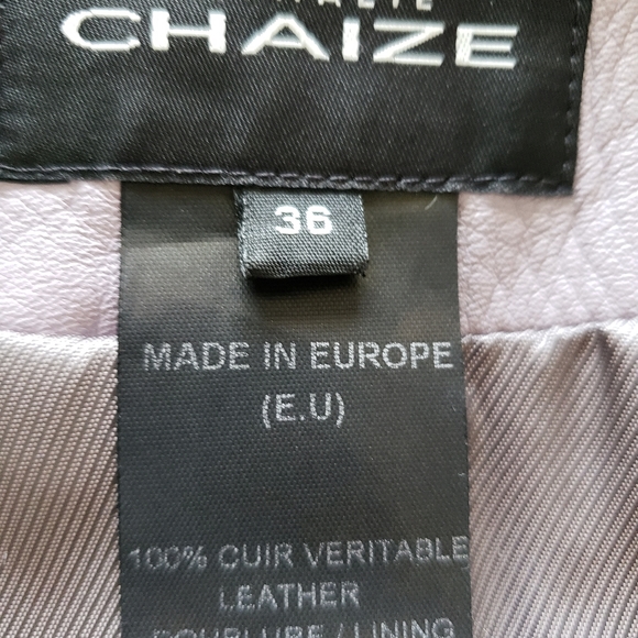 NWOT  🇨🇵 leather Nathalie Chaize lilac leather jacket size small - Picture 2 of 13